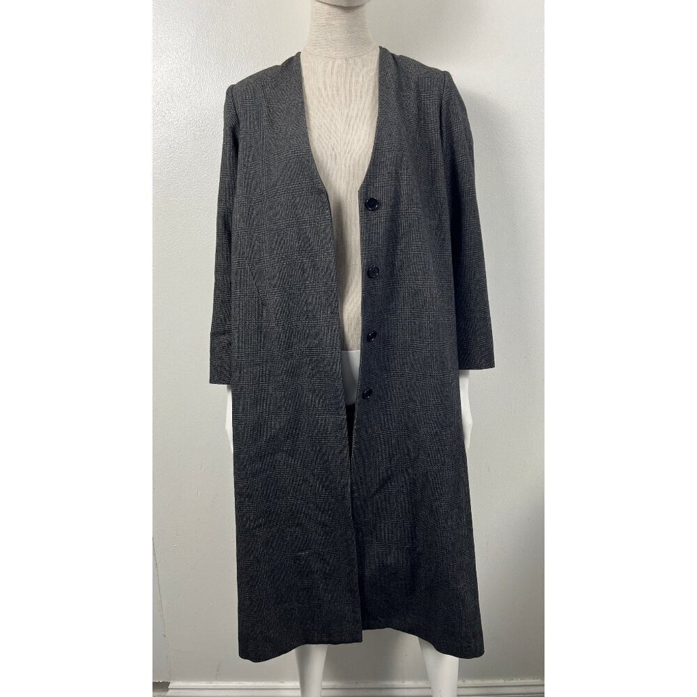 YUNE HO LONG HOUNDSTOOTH COAT